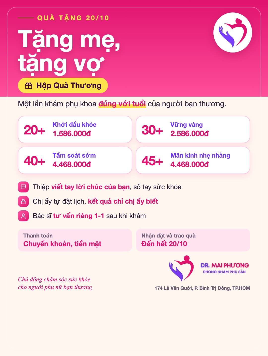 Hộp Quà Thương 20/10 · Tặng mẹ, tặng vợ | Phòng khám Sản Phụ khoa Mai Phương